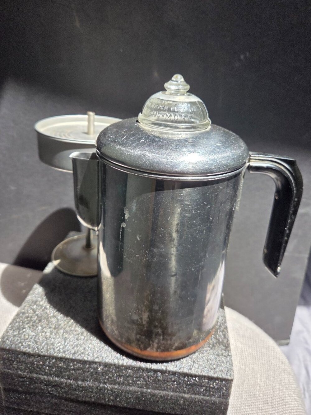 Revere Ware 6 Cup Coffee Percolator Pre 68 Complete with Glass Knob